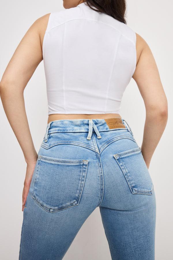 Good American DOLLY JOLEANS PETITE FLARE JEANS