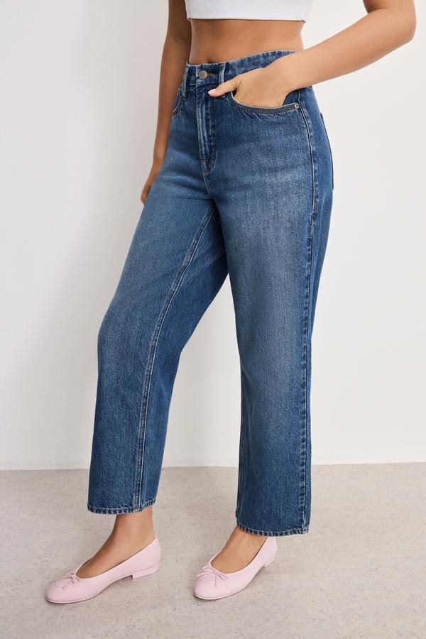 Good American GOOD 90S CROPPED RELAXED JEANS