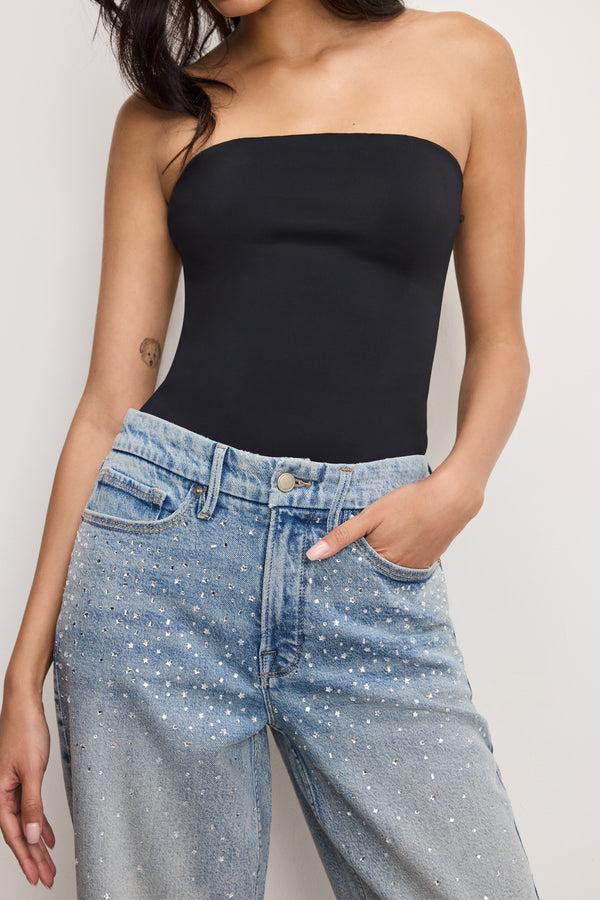Good American GOOD 90S CROPPED RHINESTONE JEANS