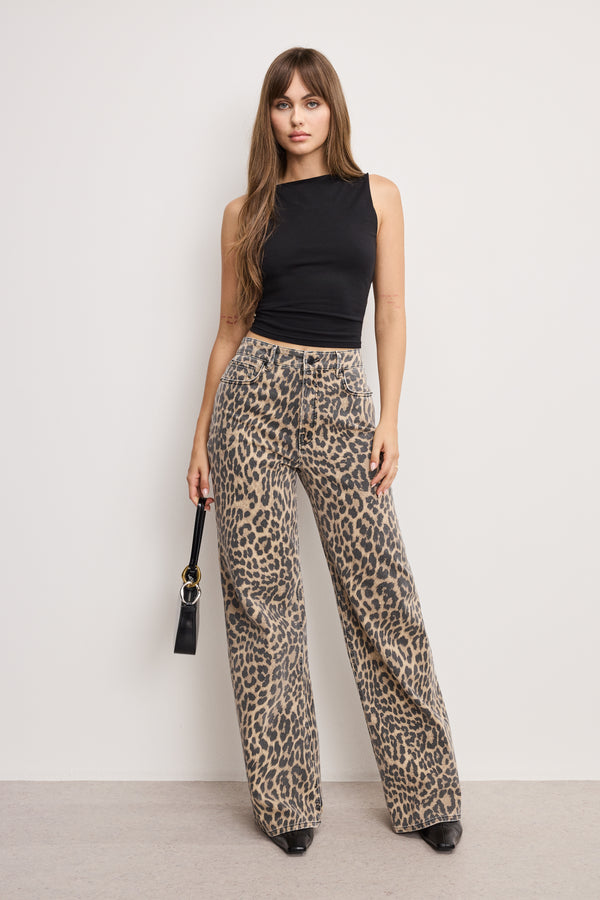 Good American GOOD EASE LEOPARD JEANS