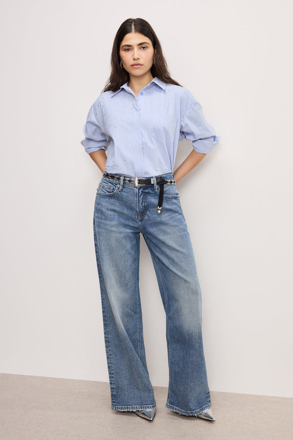 good american GOOD EASE PETITE RELAXED JEANS