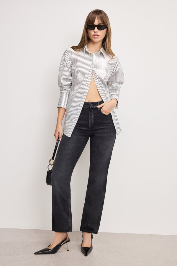 good american GOOD ICON STRAIGHT ANKLE JEANS