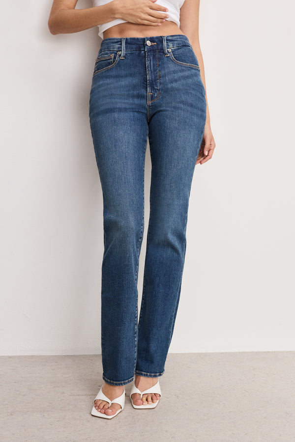 good american GOOD LEGS STRAIGHT JEANS