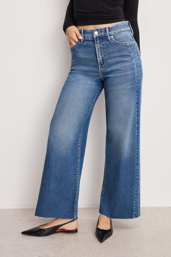 Good American GOOD SKATE CROPPED WIDE JEANS