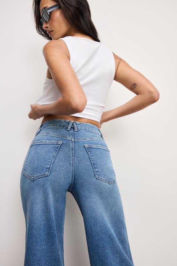 Good American GOOD SKATE WIDE CROPPED JEANS