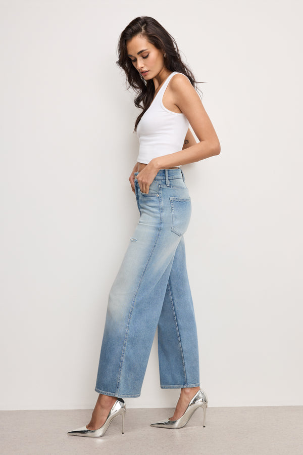 Good American GOOD SKATE WIDE CROPPED JEANS