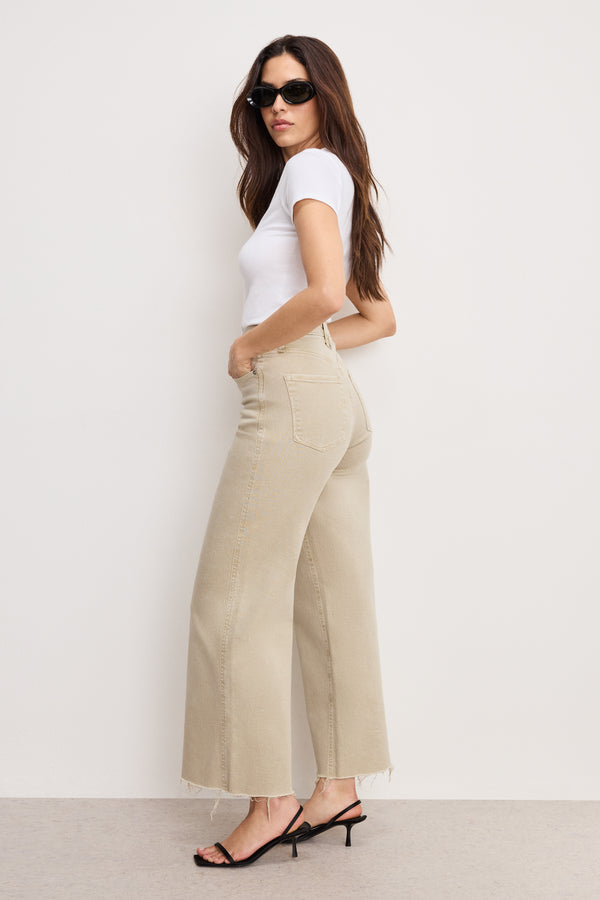 good american GOOD SKATE WIDE CROPPED JEANS