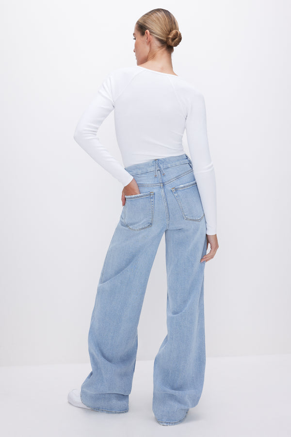 Good American GOOD SKATE WIDE LEG JEANS