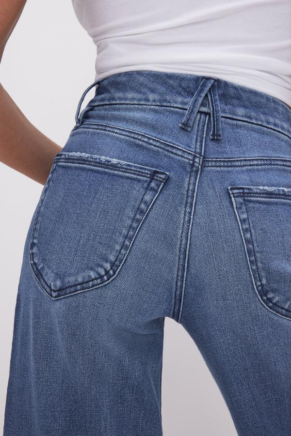 Good American GOOD WAIST CROPPED PALAZZO JEANS