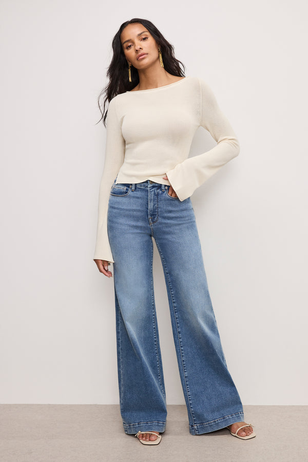 Good American GOOD WAIST PALAZZO COMPRESSION JEANS