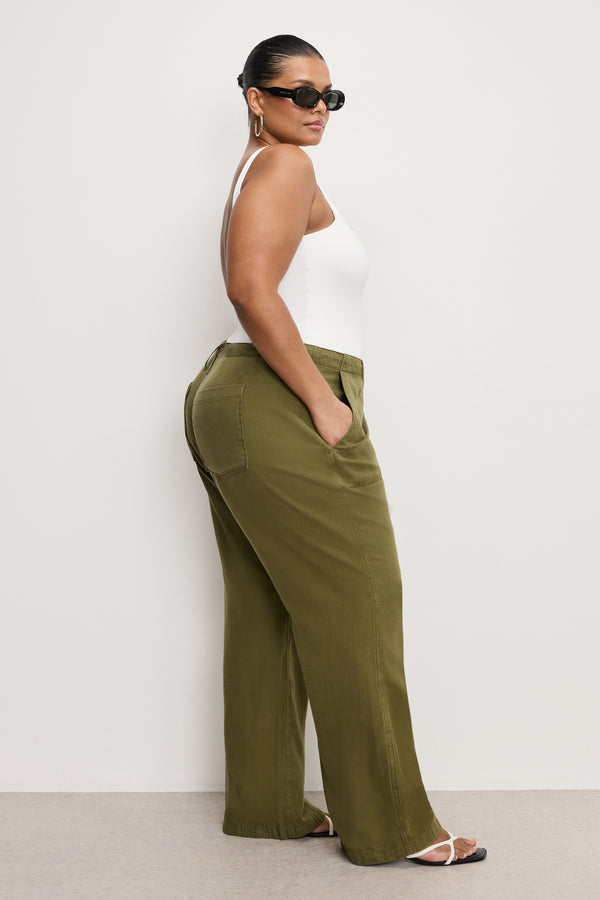 Good American LITE LINEN PANTS