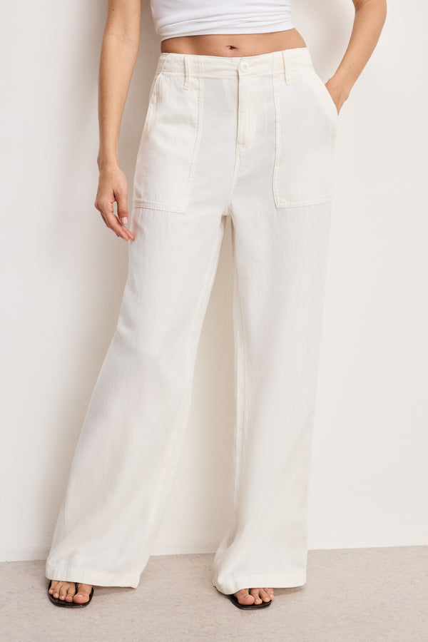 Good American LITE LINEN PANTS