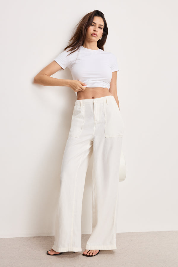 good american LITE LINEN PANTS
