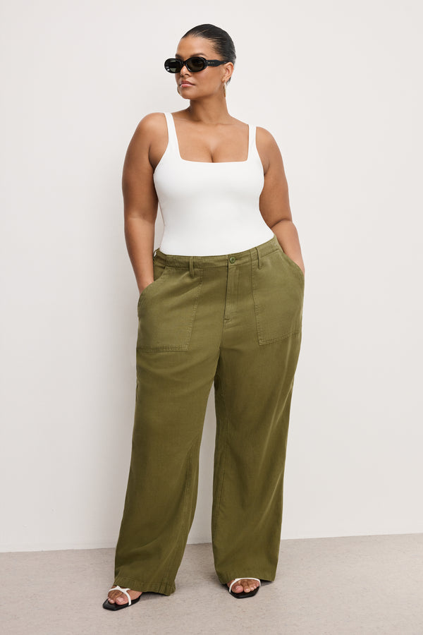 good american LITE LINEN PANTS