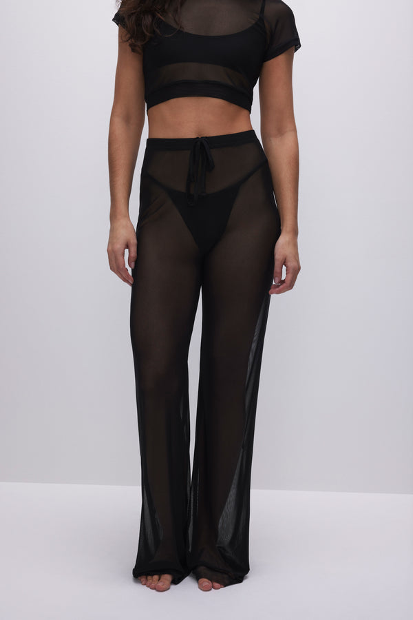 good american MESH WIDE PANTS
