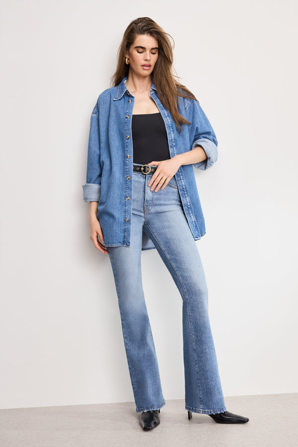 Good American OVERSIZED DENIM SHIRT