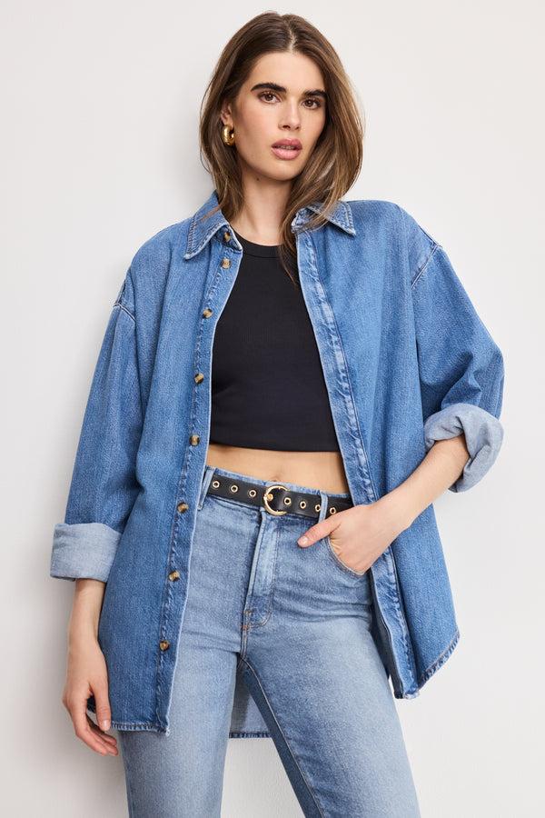 good american OVERSIZED DENIM SHIRT