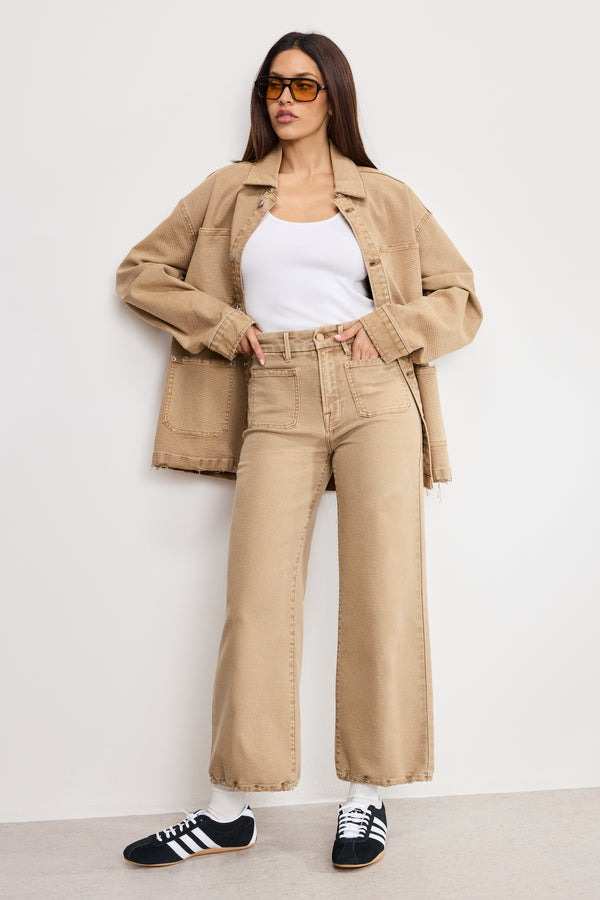 Good American PALAZZO CROPPED PANTS