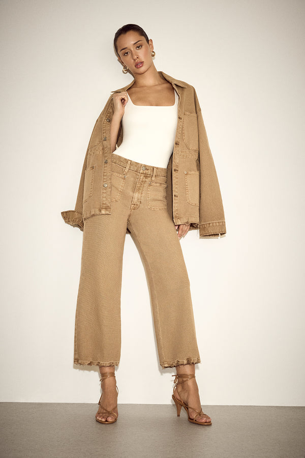 good american PALAZZO CROPPED PANTS
