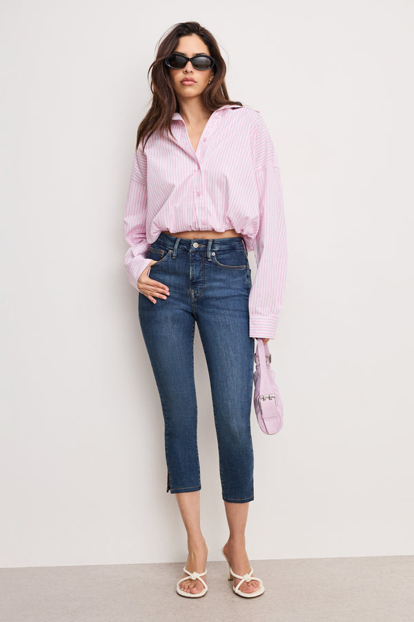 Good American POPLIN BUBBLE SHIRT