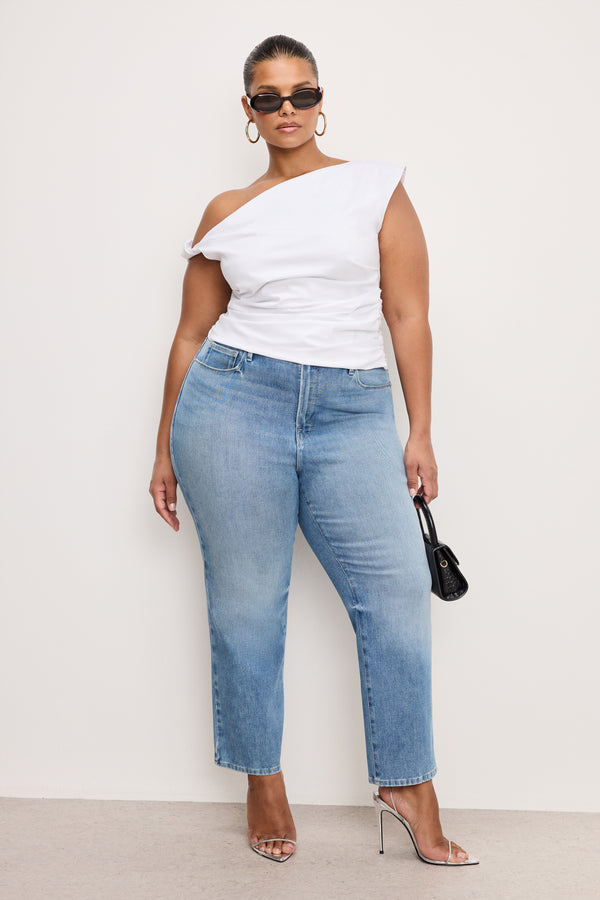 Good American POPLIN OFF SHOULDER TOP
