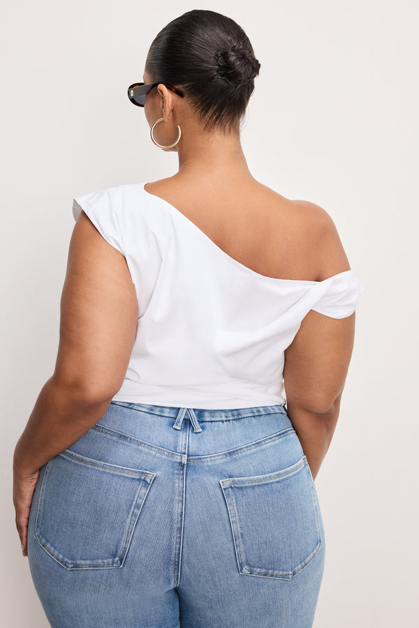 Good American POPLIN OFF SHOULDER TOP