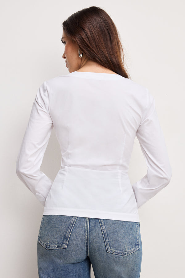 Good American POPLIN RUCHED SHIRT
