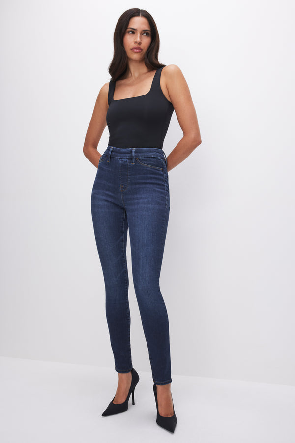 good american POWER STRETCH PULL-ON SKINNY JEANS