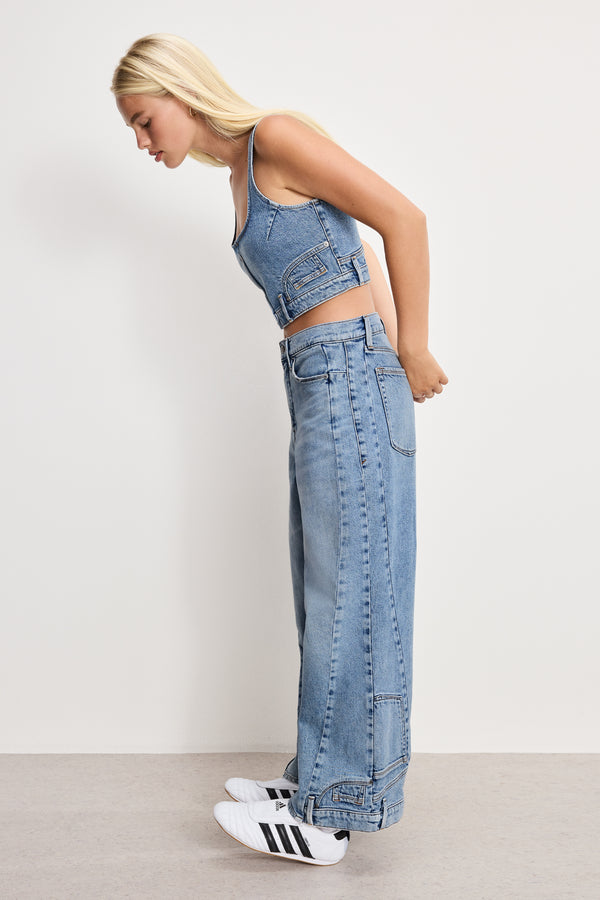 good american REWORKED WIDE LEG JEANS