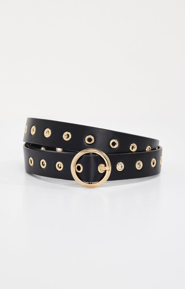 good american SKINNY EYELET BELT