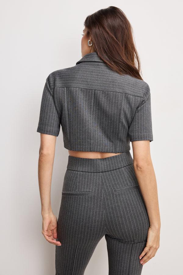 Good American SOFT STRETCH PONTE CROP TOP