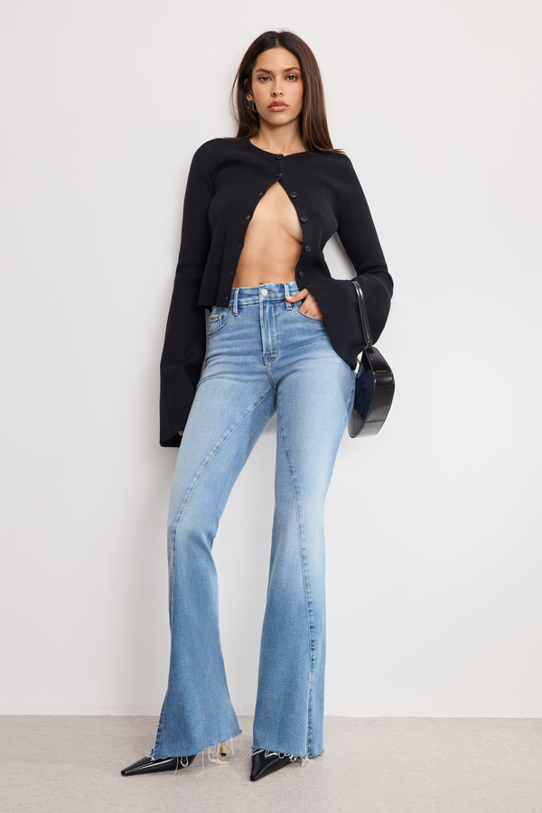 good american SOFT TECH GOOD LEGS FLARE JEANS