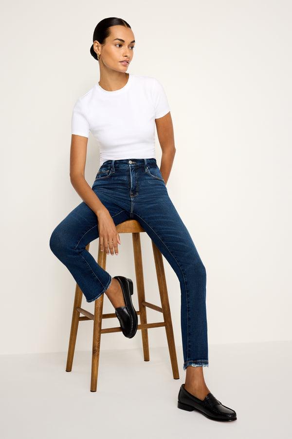 good american SOFT-TECH GOOD LEGS STRAIGHT JEANS