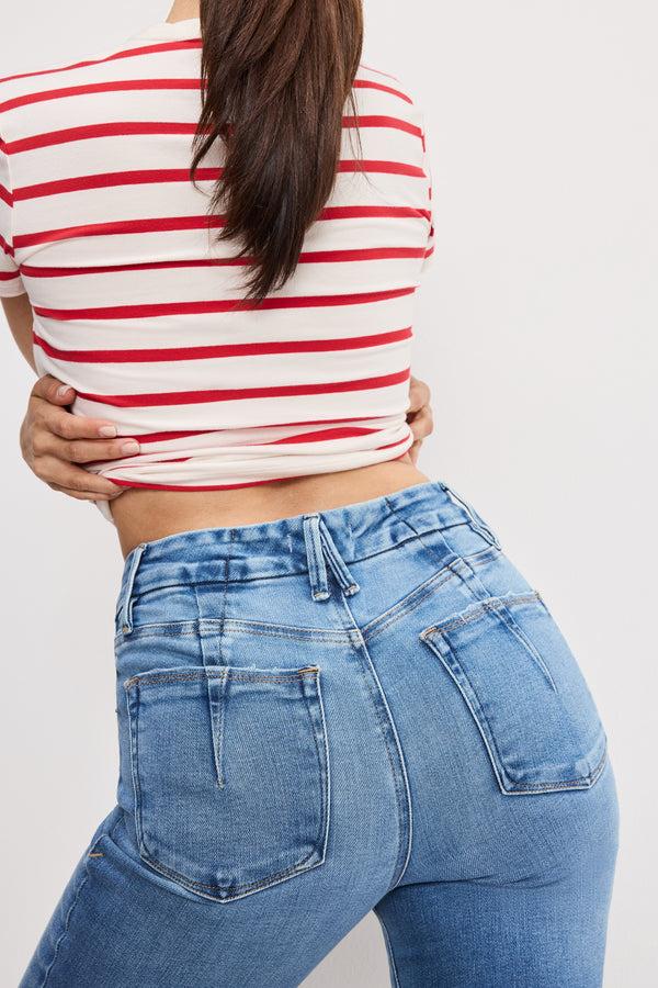 Good American SOFT-TECH GOOD LEGS STRAIGHT JEANS