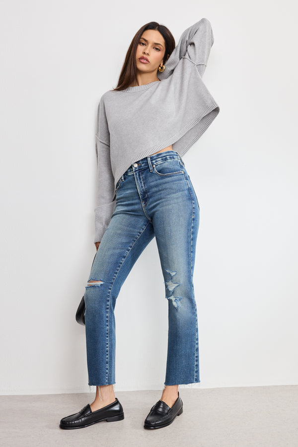 good american SOFT TECH GOOD LEGS STRAIGHT JEANS