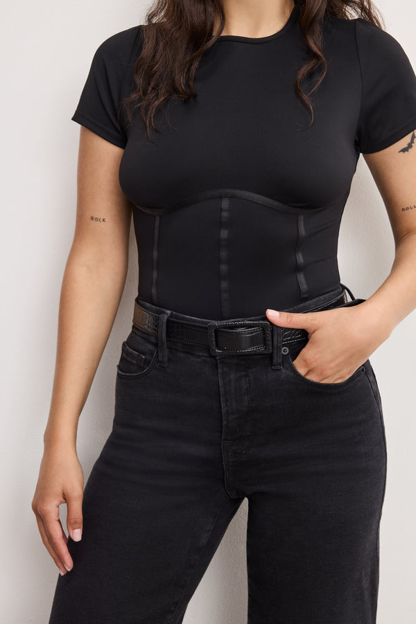Good American SOFT TECH GOOD PETITE PALAZZO JEANS