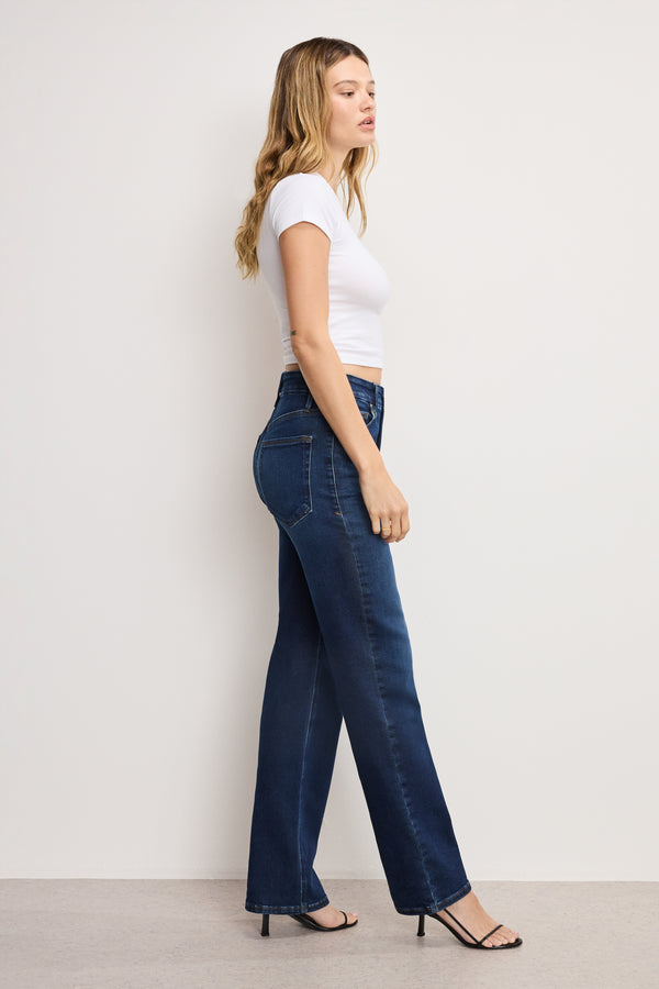 good american SOFT TECH GOOD TRUE STRAIGHT JEANS
