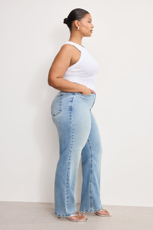 Good American SOFT TECH GOOD TRUE STRAIGHT JEANS