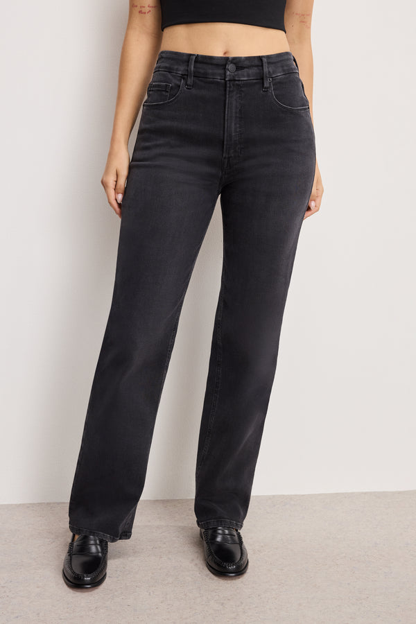 good american SOFT TECH GOOD TRUE STRAIGHT JEANS