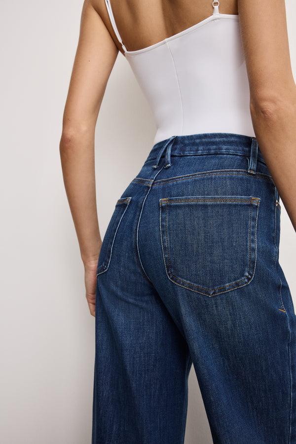 Good American SOFT TECH GOOD WAIST PALAZZO JEANS