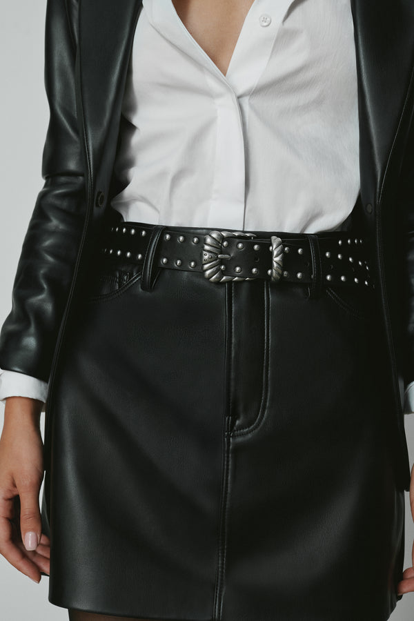 Good American WIDE STUDDED WESTERN BELT