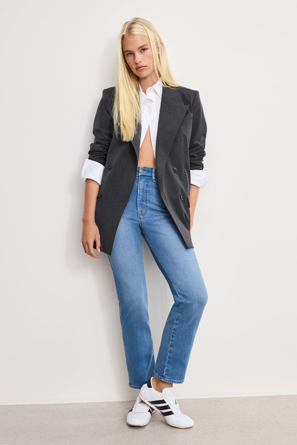 good american GOOD CURVE STRAIGHT COMPRESSION JEANS