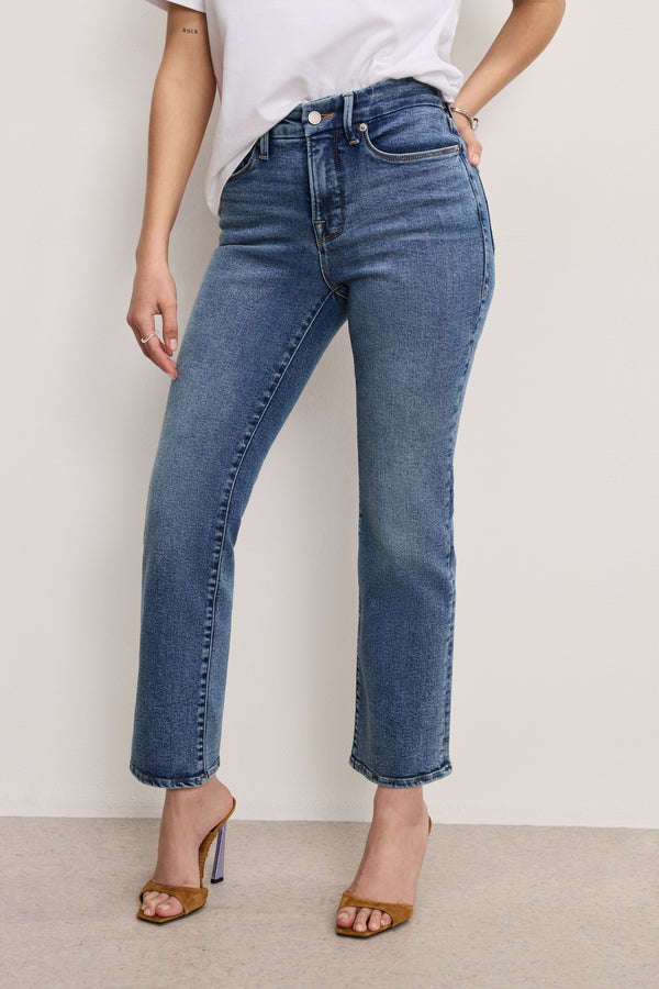 Good American GOOD PETITE STRAIGHT COMPRESSION JEANS