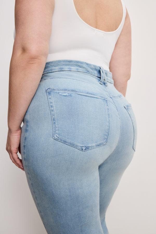 Good American SOFT-TECH GOOD LEGS CROP MINI BOOT JEANS