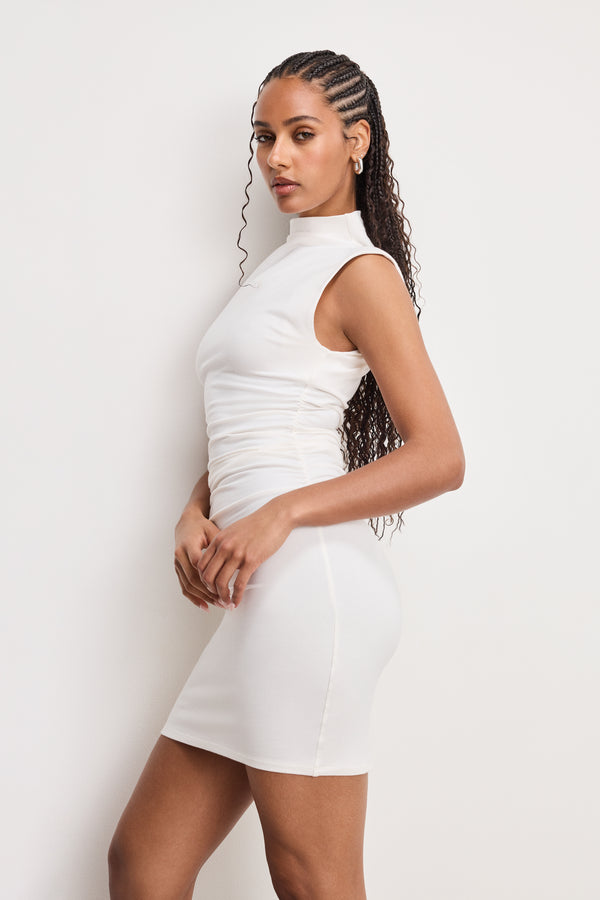 Good American SUPER STRETCH JERSEY MOCK NECK MINI DRESS