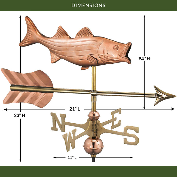 Good Directions Bass With Arrow Cottage Weathervane