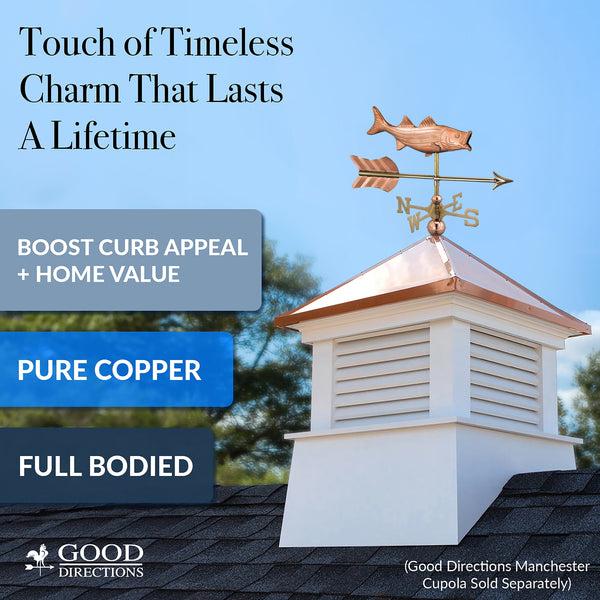 Good Directions Bass With Arrow Cottage Weathervane