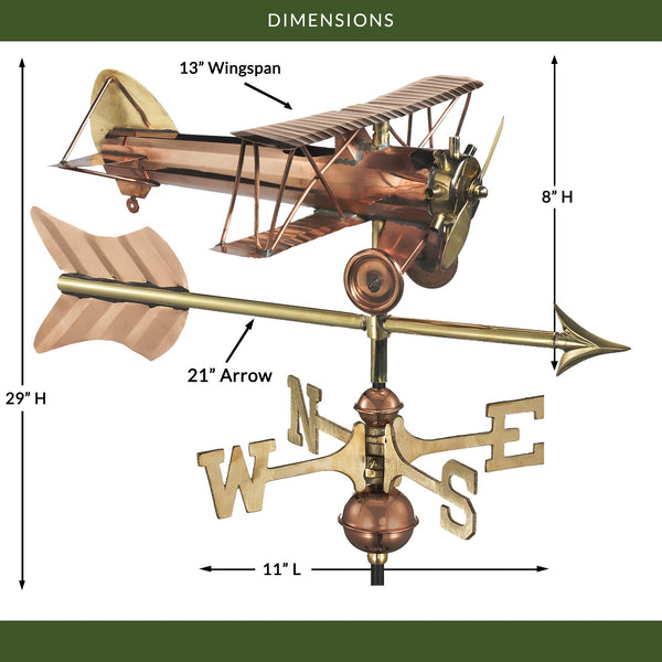 Good Directions Biplane With Arrow Cottage Weathervane