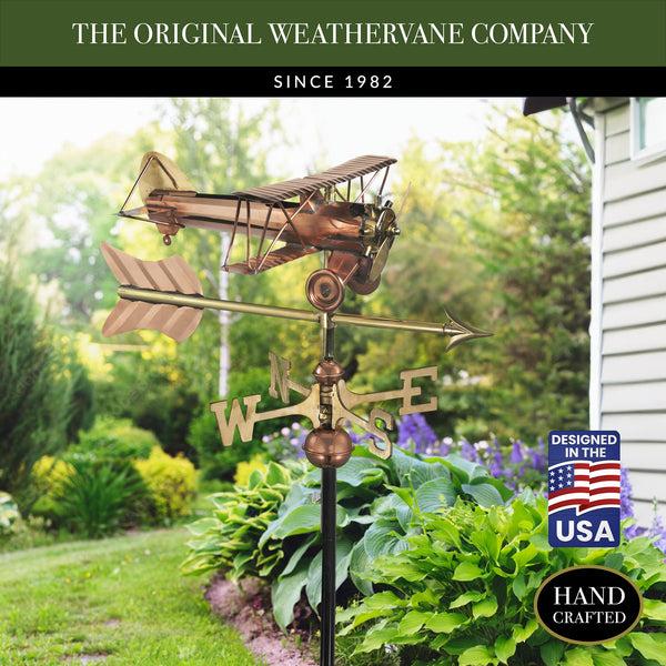 Good Directions Biplane With Arrow Garden Weathervane