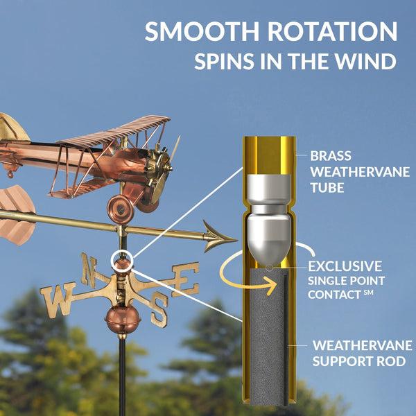 Good Directions Biplane With Arrow Garden Weathervane